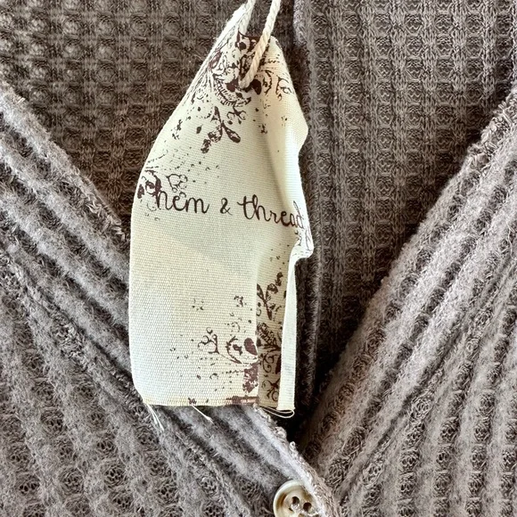 Hem & Thread Waffle Cardigan - Picture 3 of 3